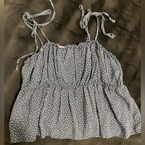 Pacsun blue with white flowers tank top - Picture 1 of 2